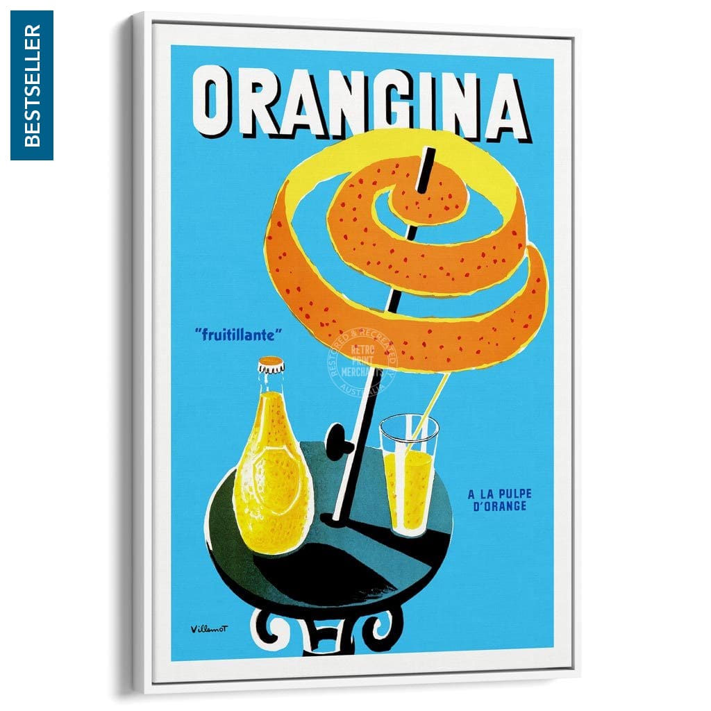 Orangina Fruitillante | France A3 297 X 420Mm 11.7 16.5 Inches / Canvas Floating Frame - White