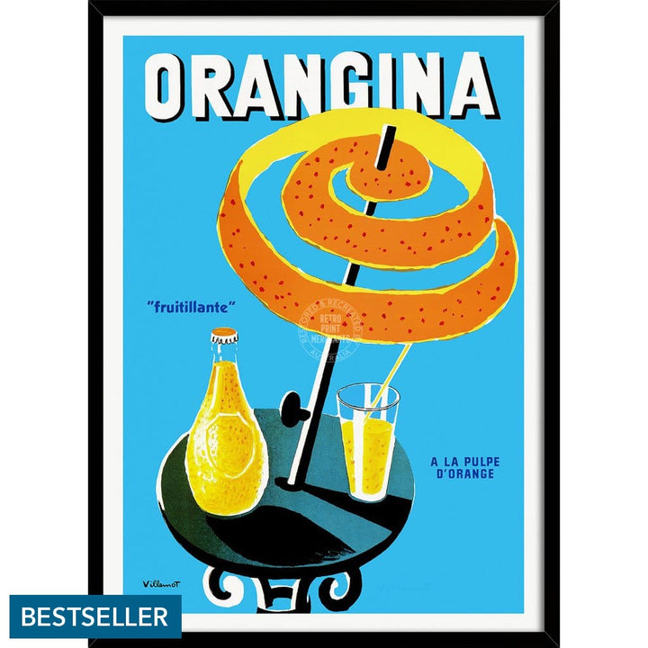 Orangina Fruitillante | France 422Mm X 295Mm 16.6 11.6 A3 / Black Print Art
