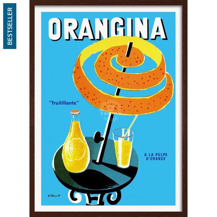 Orangina Fruitillante | France 422Mm X 295Mm 16.6 11.6 A3 / Dark Oak Print Art