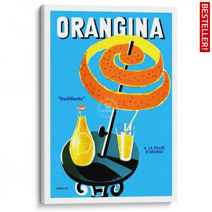 Orangina Fruitillante | France A3 297 X 420Mm 11.7 16.5 Inches / Stretched Canvas Print Art
