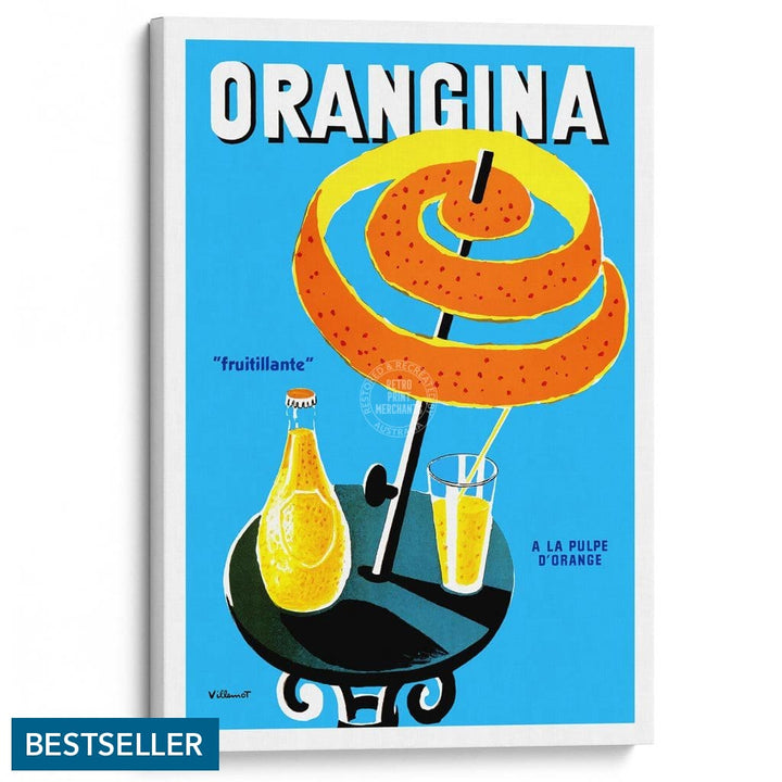 Orangina Fruitillante | France A3 297 X 420Mm 11.7 16.5 Inches / Stretched Canvas Print Art