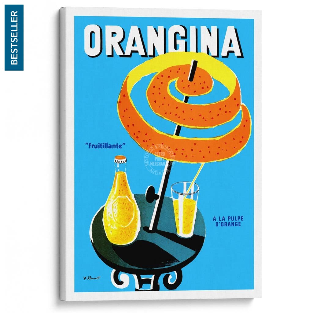 Orangina Fruitillante | France A3 297 X 420Mm 11.7 16.5 Inches / Stretched Canvas Print Art