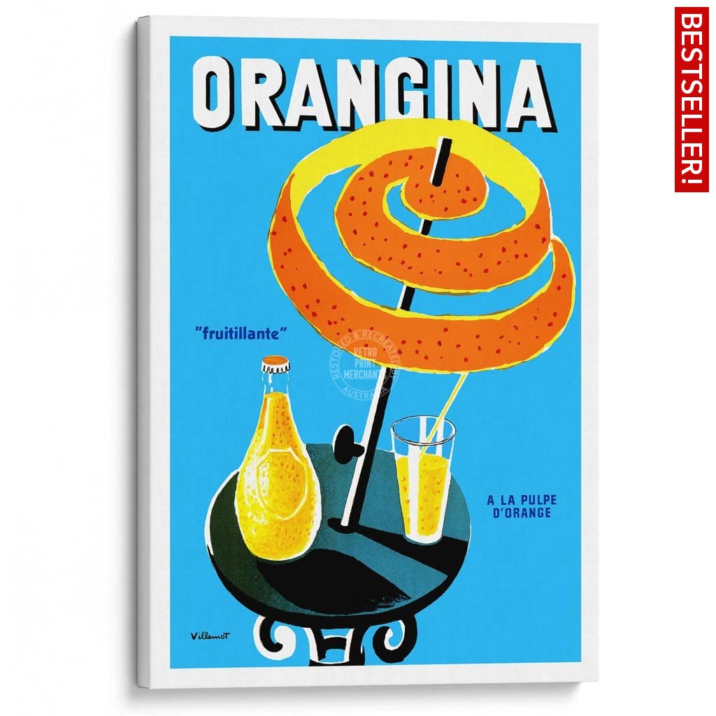 Orangina Fruitillante | France A3 297 X 420Mm 11.7 16.5 Inches / Stretched Canvas Print Art
