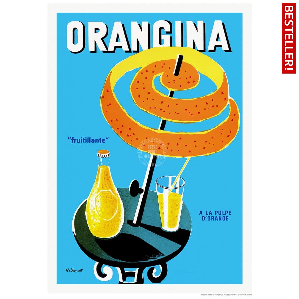 Orangina Fruitillante | France 422Mm X 295Mm 16.6 11.6 A3 / Unframed Print Art