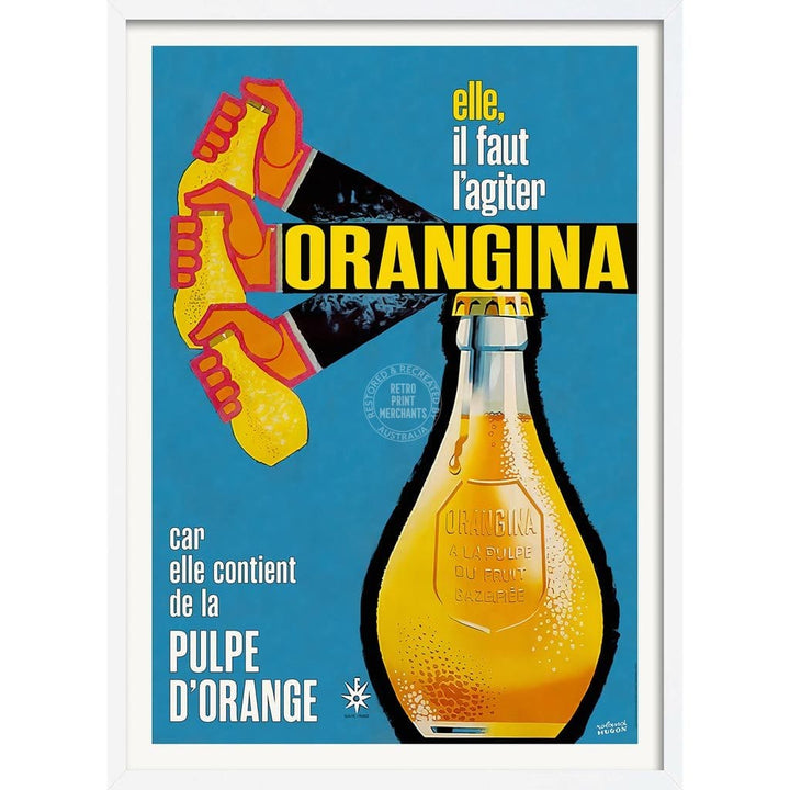 Orangina Shaken | France A3 297 X 420Mm 11.7 16.5 Inches / Framed Print - White Timber Art