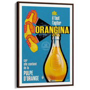 Orangina Shaken | France A3 297 X 420Mm 11.7 16.5 Inches / Canvas Floating Frame - Dark Oak Timber