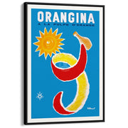 Orangina Sun 1965 | France A3 297 X 420Mm 11.7 16.5 Inches / Canvas Floating Frame - Black Timber