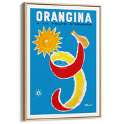 Orangina Sun 1965 | France A3 297 X 420Mm 11.7 16.5 Inches / Canvas Floating Frame - Natural Oak