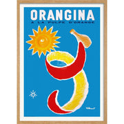 Orangina Sun 1965 | France A3 297 X 420Mm 11.7 16.5 Inches / Framed Print - Natural Oak Timber Art