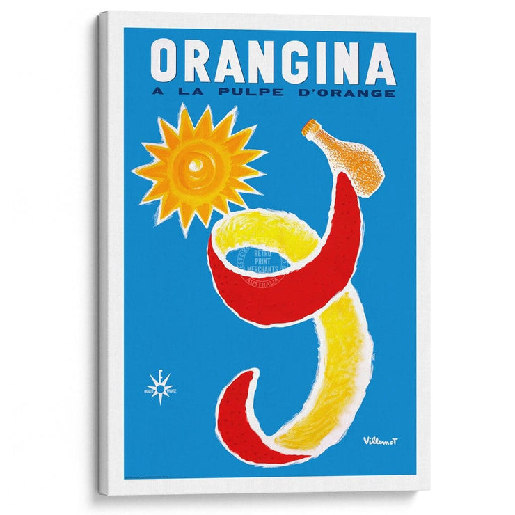 Orangina Sun 1965 | France A3 297 X 420Mm 11.7 16.5 Inches / Stretched Canvas Print Art