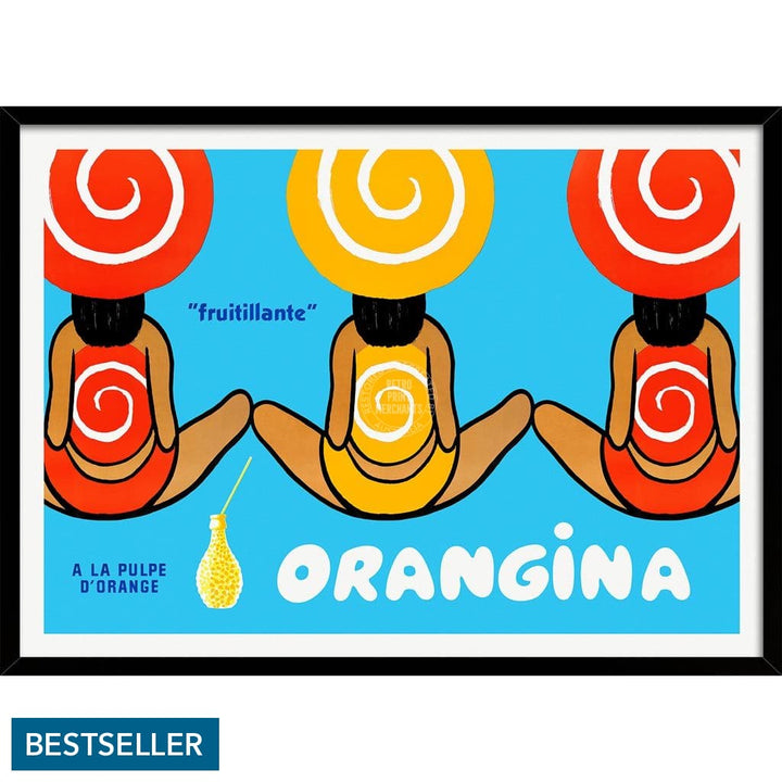 Orangina Triplets | France 422Mm X 295Mm 16.6 11.6 A3 / Black Print Art