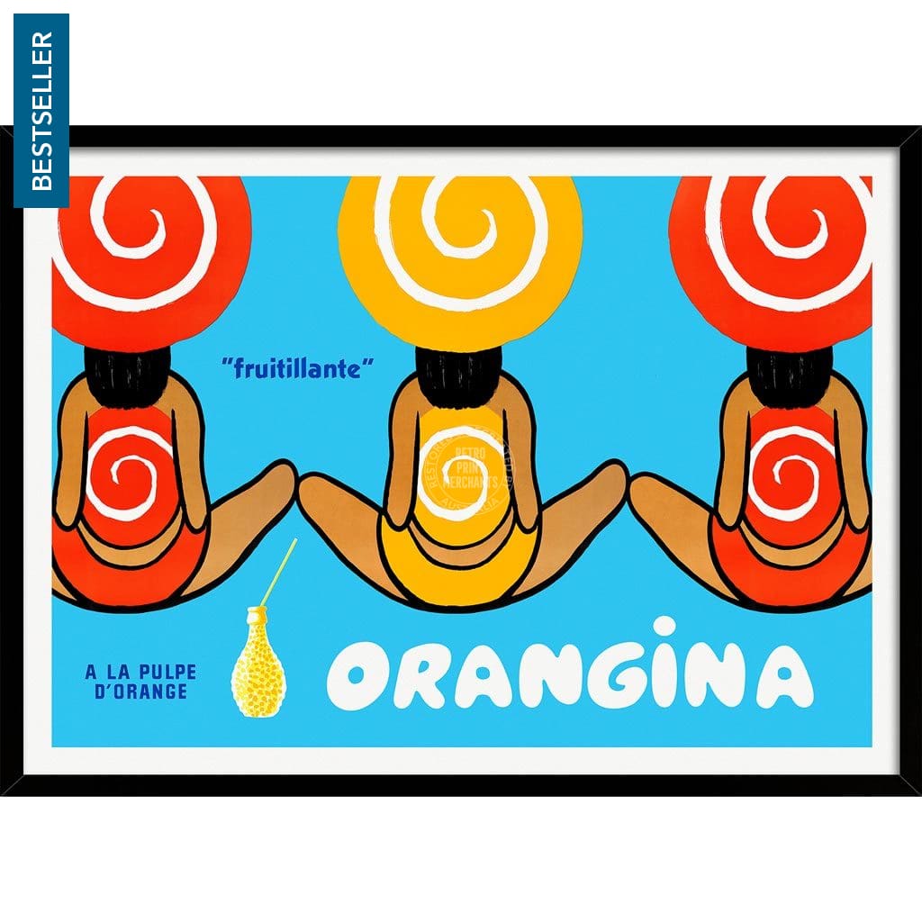 Orangina Triplets | France 422Mm X 295Mm 16.6 11.6 A3 / Black Print Art