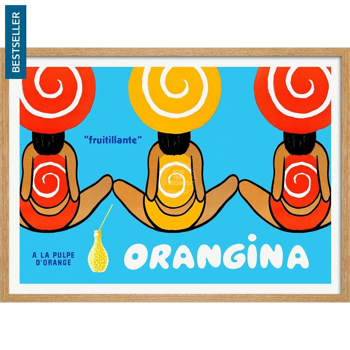 Orangina Triplets | France 422Mm X 295Mm 16.6 11.6 A3 / Natural Oak Print Art