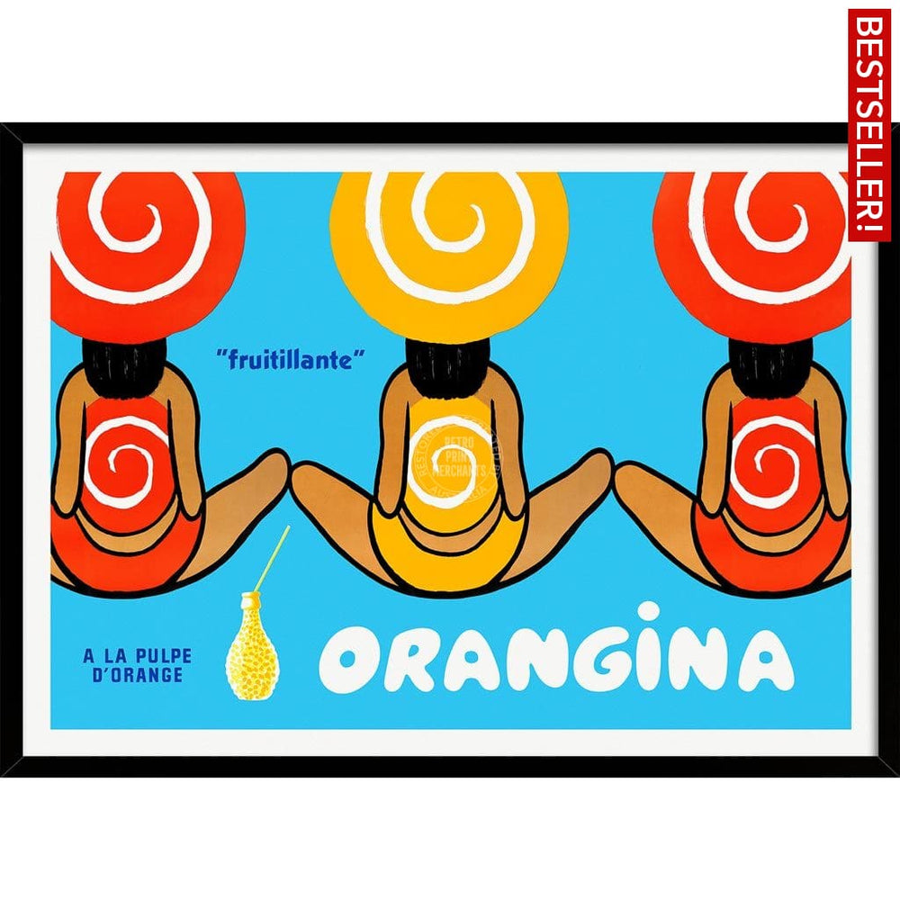 Orangina Triplets | France 422Mm X 295Mm 16.6 11.6 A3 / Black Print Art