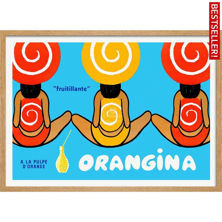 Orangina Triplets | France 422Mm X 295Mm 16.6 11.6 A3 / Natural Oak Print Art