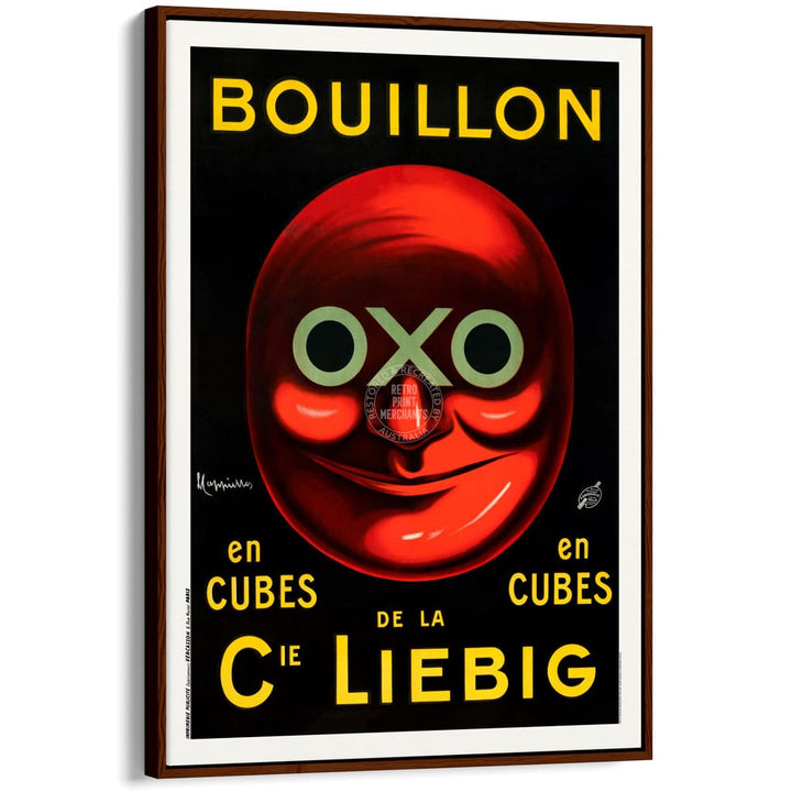 OXO STOCK CUBES 1911 | FRANCE A3 | 297 x 420mm | 11.7 x 16.5 inches / Canvas Floating Frame: Chocolate Oak Timber Print