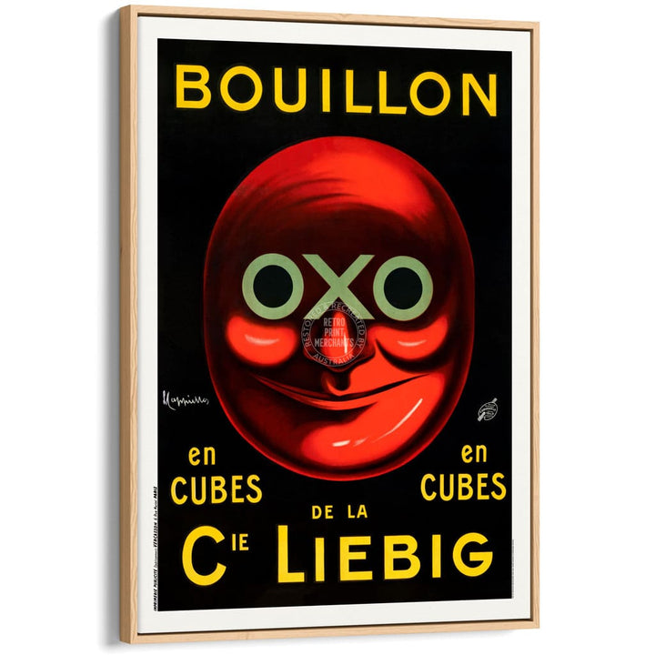 OXO STOCK CUBES 1911 | FRANCE A3 | 297 x 420mm | 11.7 x 16.5 inches / Canvas Floating Frame: Natural Oak Timber Print
