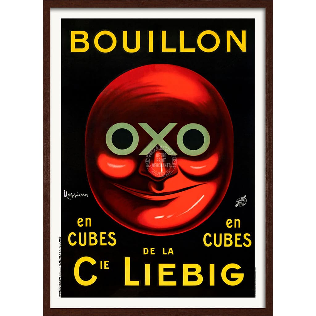 OXO STOCK CUBES 1911 | FRANCE A3 | 297 x 420mm | 11.7 x 16.5 inches / Framed Print: Chocolate Oak Timber Print Art