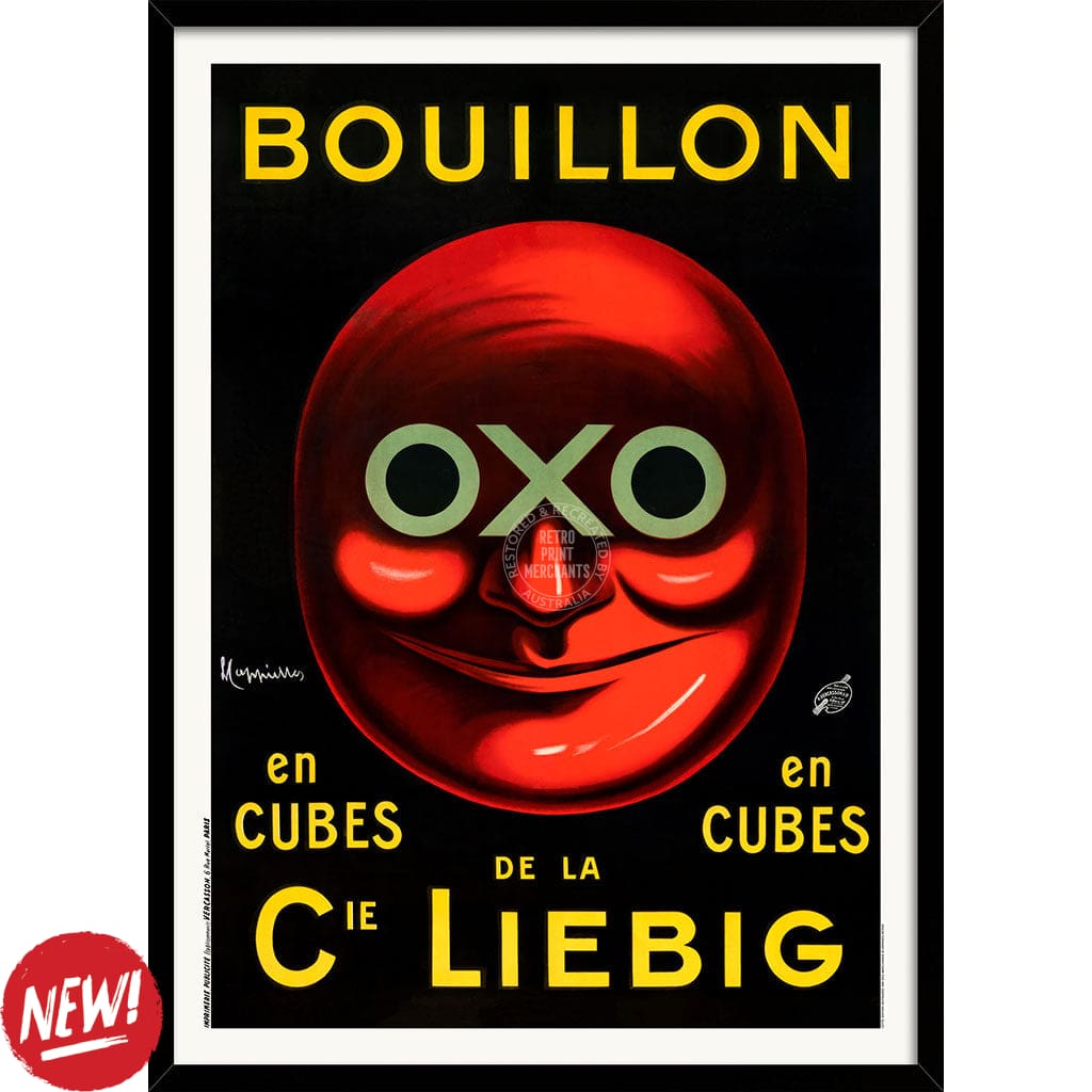 OXO STOCK CUBES 1911 | FRANCE A3 | 297 x 420mm | 11.7 x 16.5 inches / Framed Print: Natural Oak Timber Print Art