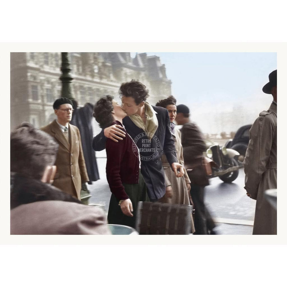 Paris Kiss | France A4 210 X 297Mm 8.3 11.7 Inches / Unframed Print Art