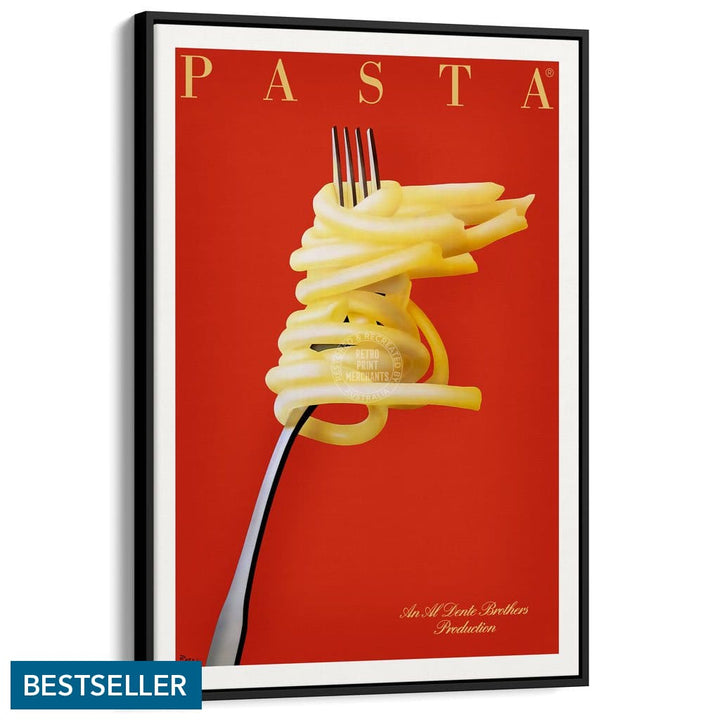 Pasta Al Dente | France A3 297 X 420Mm 11.7 16.5 Inches / Canvas Floating Frame - Black Timber Print