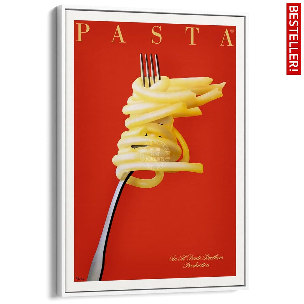 Pasta Al Dente | France A3 297 X 420Mm 11.7 16.5 Inches / Canvas Floating Frame - White Timber Print