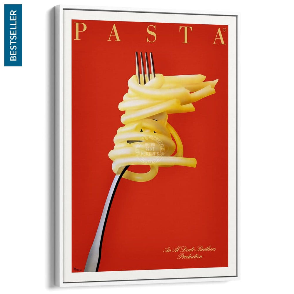 Pasta Al Dente | France A3 297 X 420Mm 11.7 16.5 Inches / Canvas Floating Frame - White Timber Print