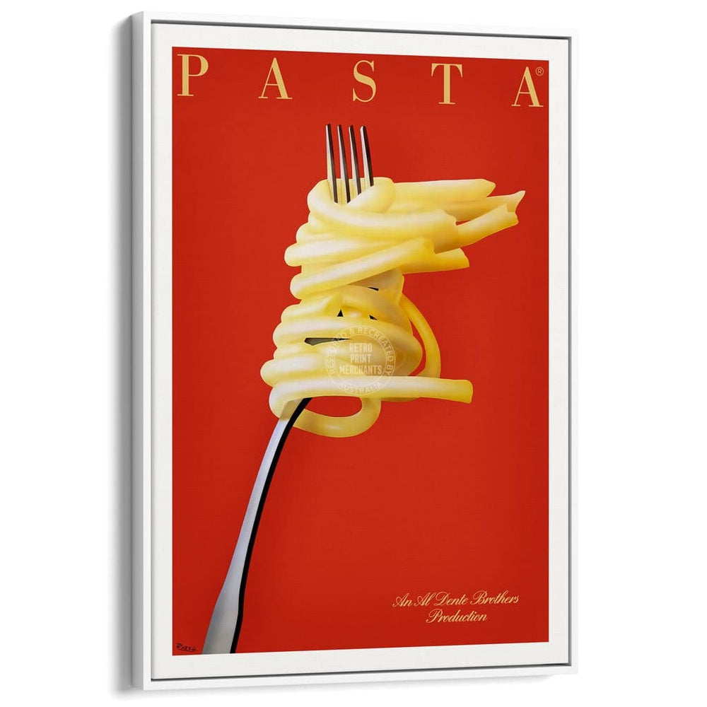 Pasta Al Dente | France A3 297 X 420Mm 11.7 16.5 Inches / Canvas Floating Frame - White Timber Print