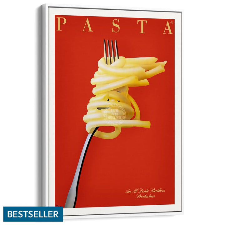 Pasta Al Dente | France A3 297 X 420Mm 11.7 16.5 Inches / Canvas Floating Frame - White Timber Print