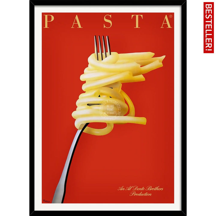 Pasta Al Dente | France A3 297 X 420Mm 11.7 16.5 Inches / Framed Print - Black Timber Art