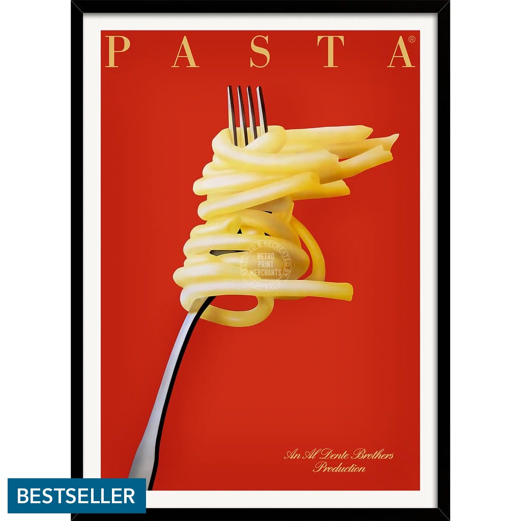 Pasta Al Dente | France A3 297 X 420Mm 11.7 16.5 Inches / Framed Print - Black Timber Art