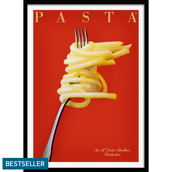 Pasta Al Dente | France A3 297 X 420Mm 11.7 16.5 Inches / Framed Print - Black Timber Art