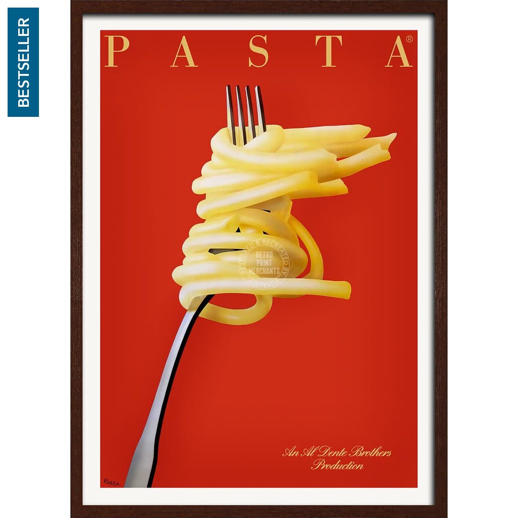 Pasta Al Dente | France A3 297 X 420Mm 11.7 16.5 Inches / Framed Print - Dark Oak Timber Art