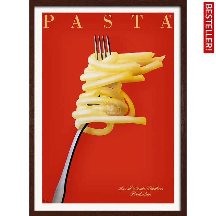 Pasta Al Dente | France A3 297 X 420Mm 11.7 16.5 Inches / Framed Print - Dark Oak Timber Art
