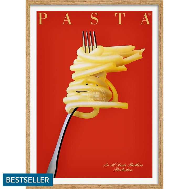 Pasta Al Dente | France A3 297 X 420Mm 11.7 16.5 Inches / Framed Print - Natural Oak Timber Art