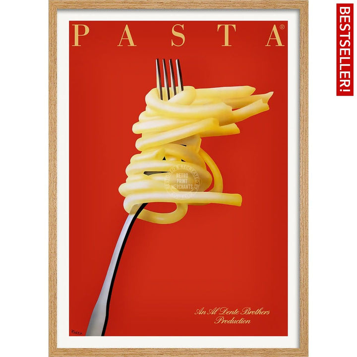 Pasta Al Dente | France A3 297 X 420Mm 11.7 16.5 Inches / Framed Print - Natural Oak Timber Art