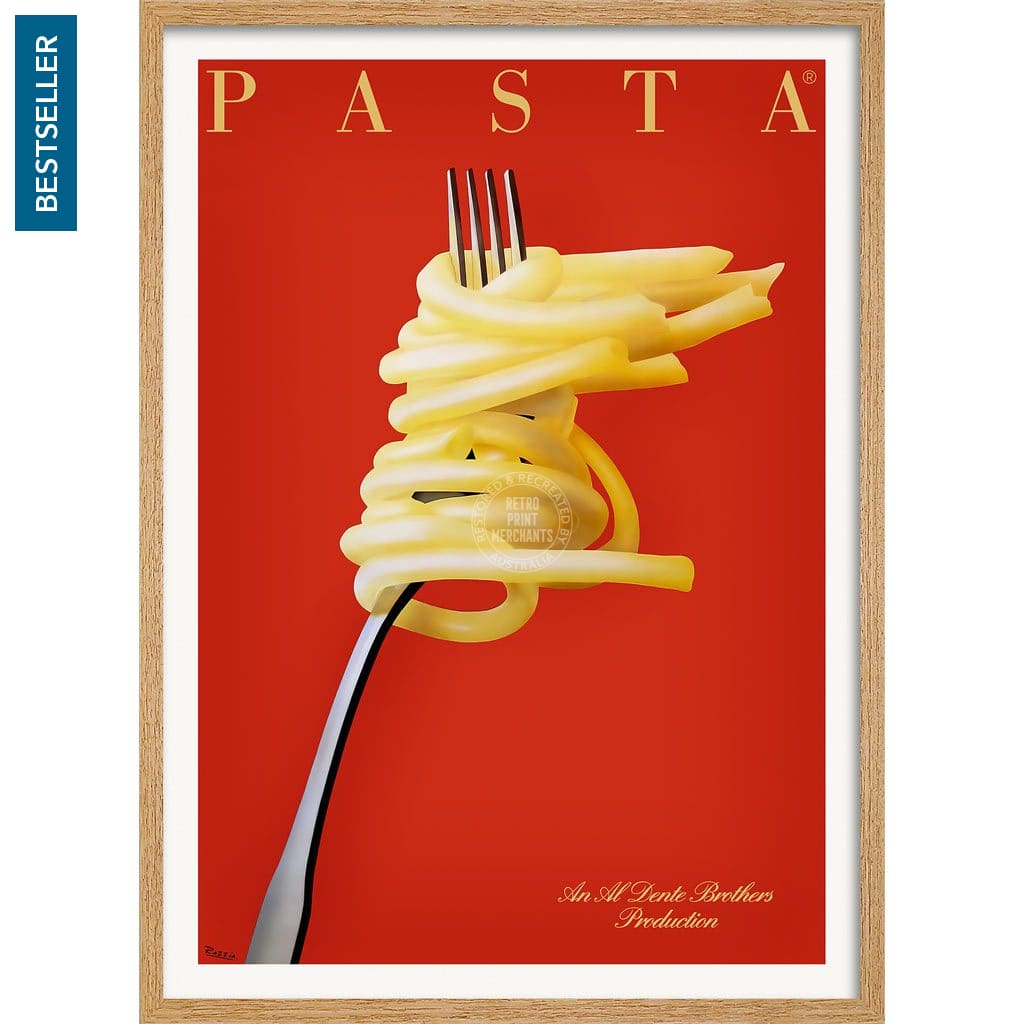 Pasta Al Dente | France A3 297 X 420Mm 11.7 16.5 Inches / Framed Print - Natural Oak Timber Art