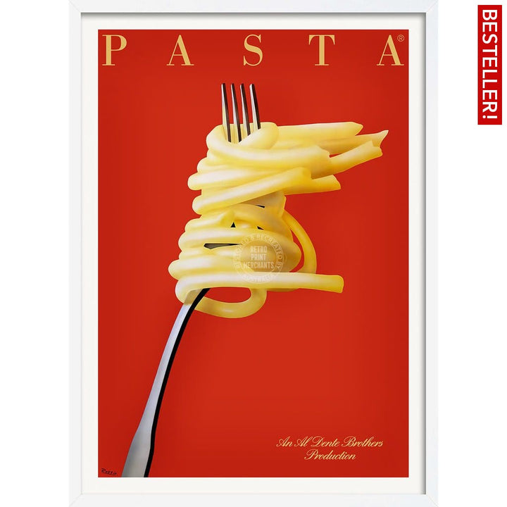 Pasta Al Dente | France A3 297 X 420Mm 11.7 16.5 Inches / Framed Print - White Timber Art