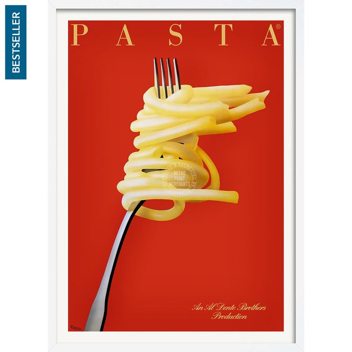 Pasta Al Dente | France A3 297 X 420Mm 11.7 16.5 Inches / Framed Print - White Timber Art