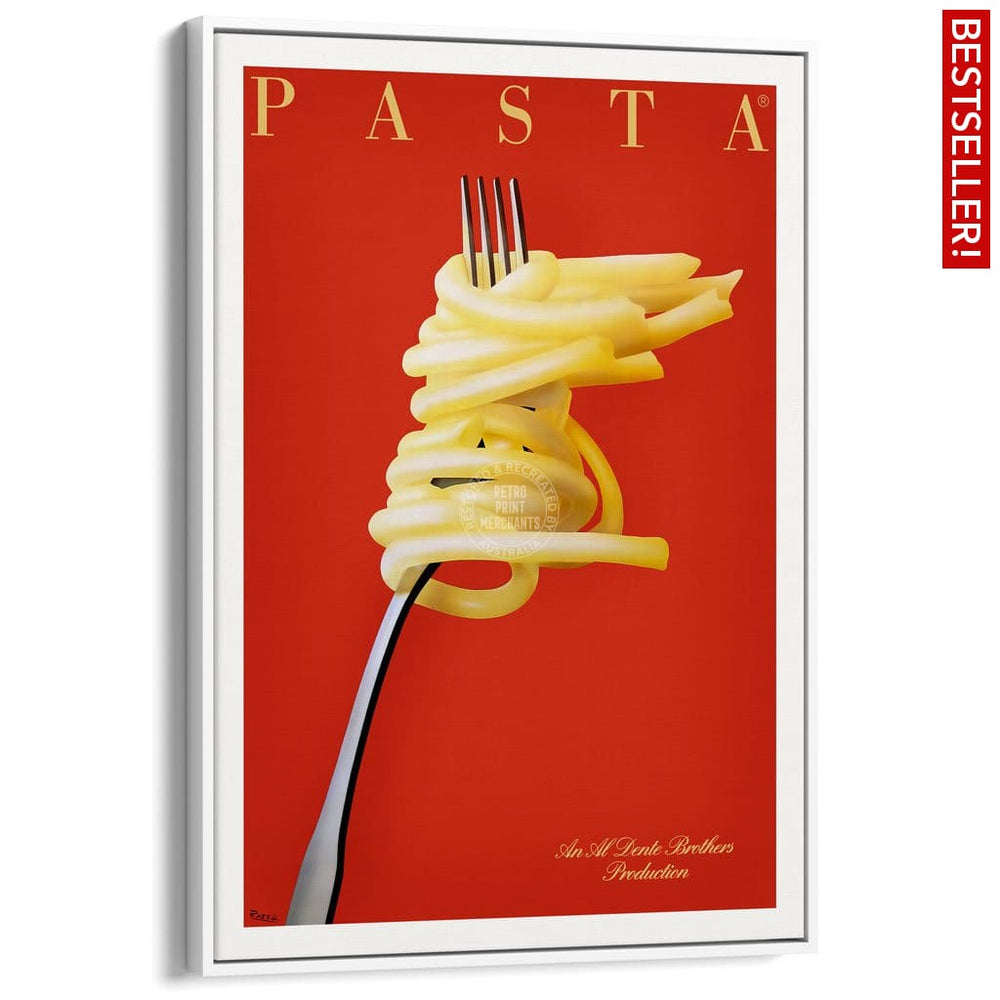 Pasta Al Dente | France A3 297 X 420Mm 11.7 16.5 Inches / Canvas Floating Frame - White Timber Print