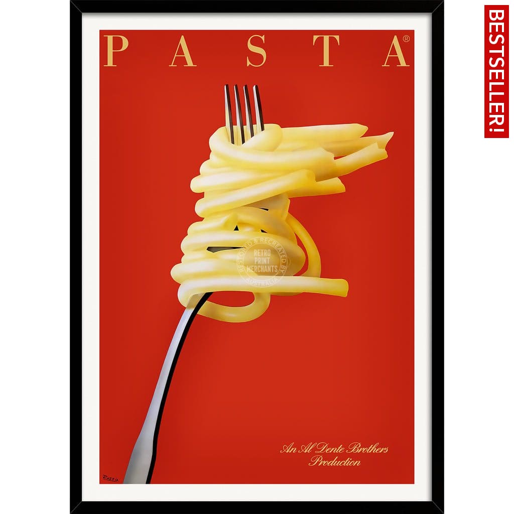 Pasta Al Dente | France A3 297 X 420Mm 11.7 16.5 Inches / Framed Print - Black Timber Art