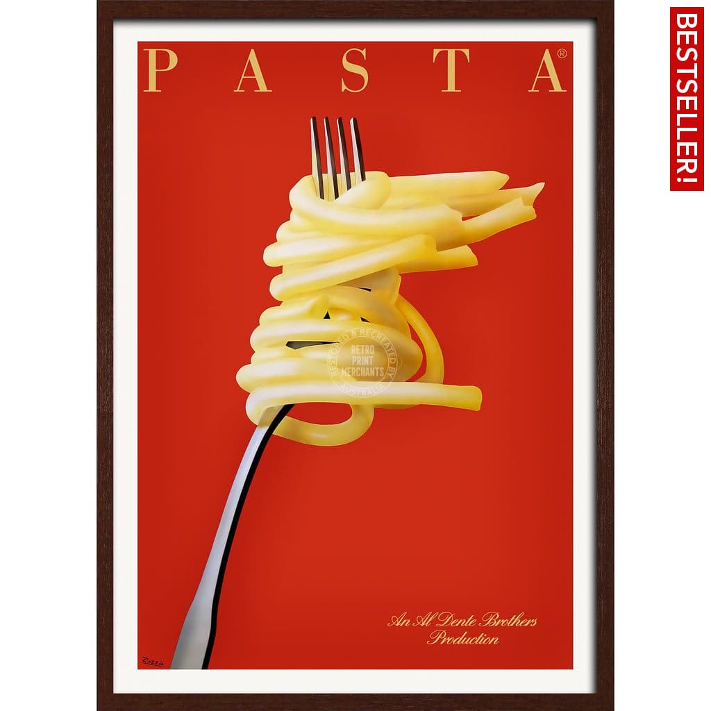 Pasta Al Dente | France A3 297 X 420Mm 11.7 16.5 Inches / Framed Print - Dark Oak Timber Art