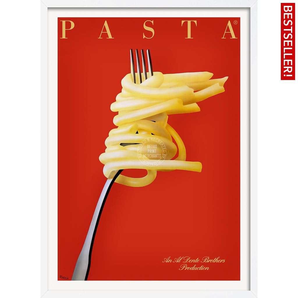 Pasta Al Dente | France A3 297 X 420Mm 11.7 16.5 Inches / Framed Print - White Timber Art