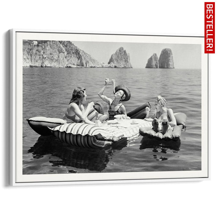 Pasta Off Capri | Italy A4 210 X 297Mm 8.3 11.7 Inches / Canvas Floating Frame: White Timber Print