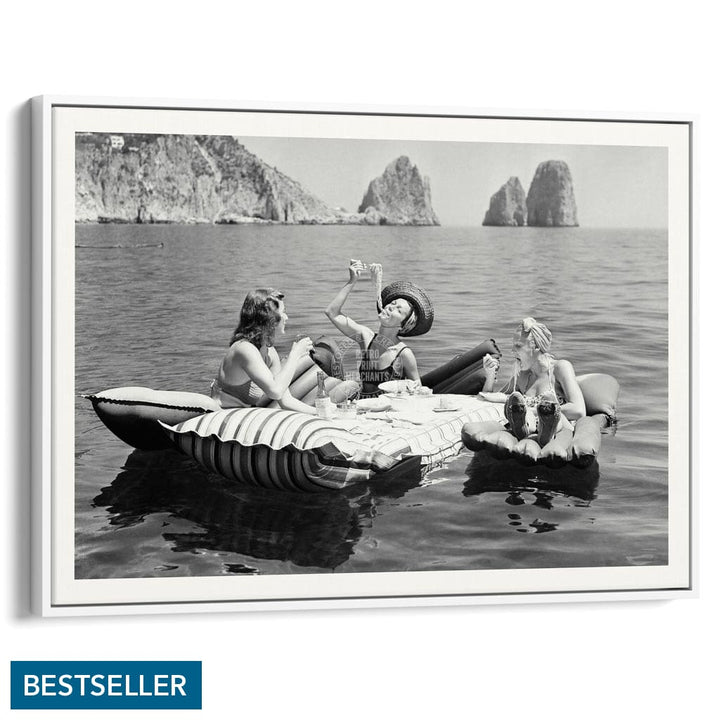 Pasta Off Capri | Italy A4 210 X 297Mm 8.3 11.7 Inches / Canvas Floating Frame: White Timber Print