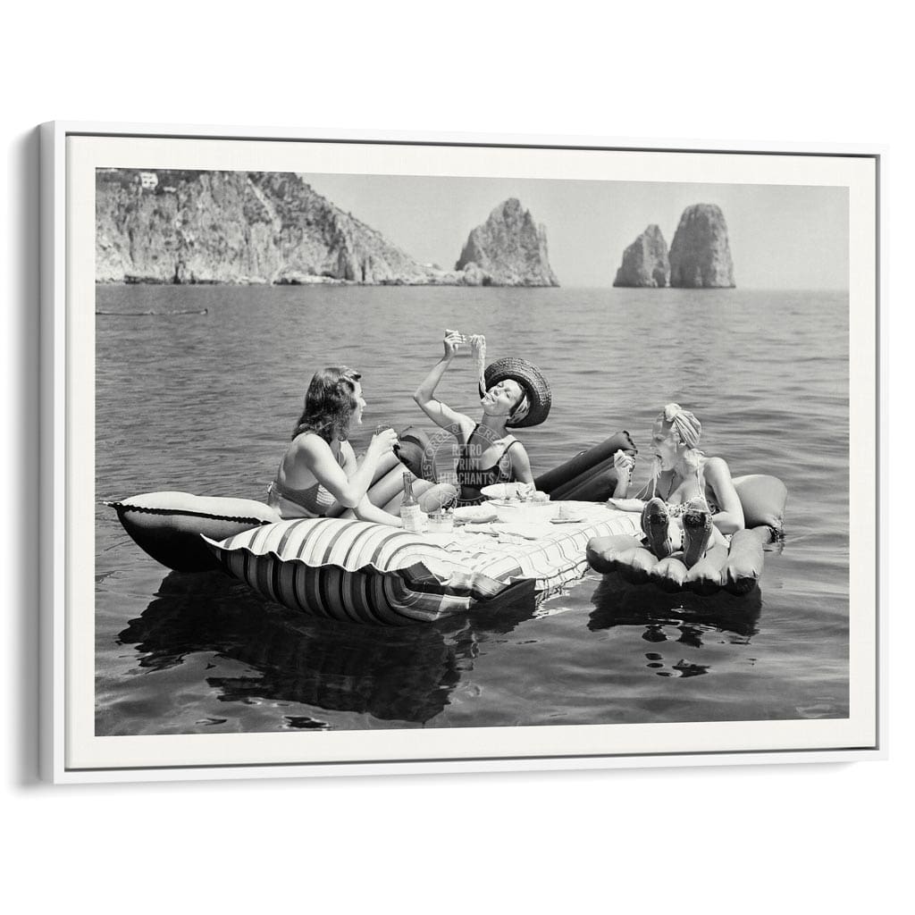 Pasta Off Capri | Italy A4 210 X 297Mm 8.3 11.7 Inches / Canvas Floating Frame: White Timber Print