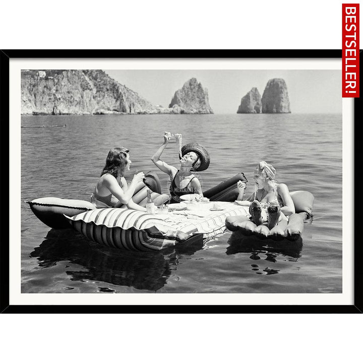 Pasta Off Capri | Italy A4 210 X 297Mm 8.3 11.7 Inches / Framed Print: Black Timber Print Art