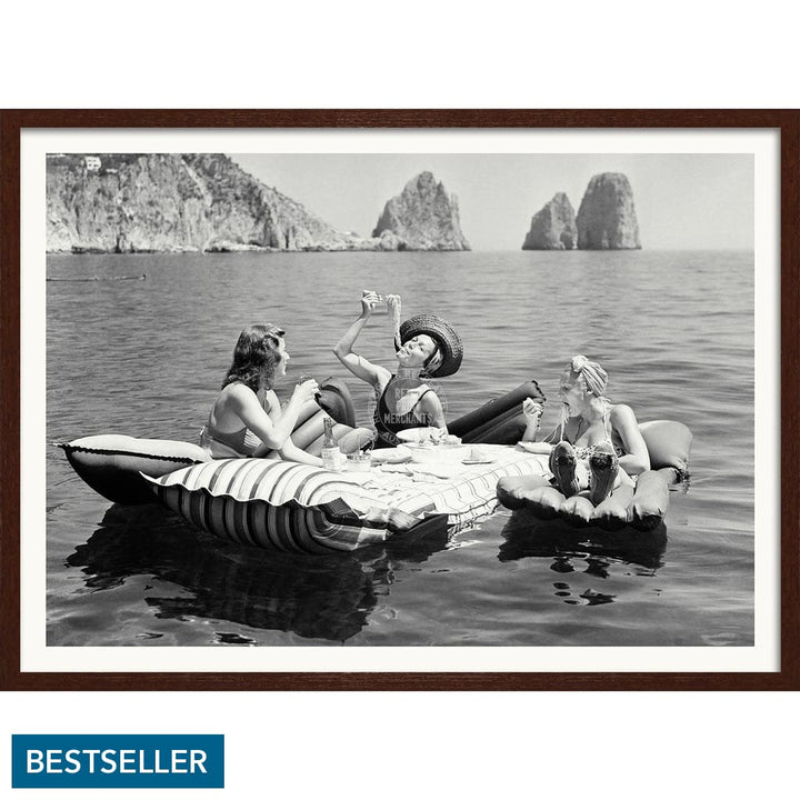 Pasta Off Capri | Italy A4 210 X 297Mm 8.3 11.7 Inches / Framed Print: Chocolate Oak Timber Print