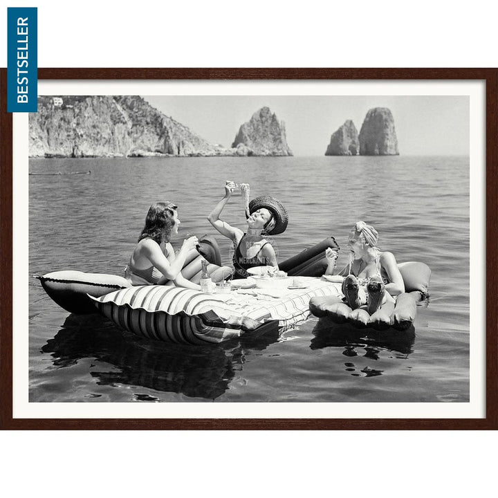 Pasta Off Capri | Italy A4 210 X 297Mm 8.3 11.7 Inches / Framed Print: Chocolate Oak Timber Print