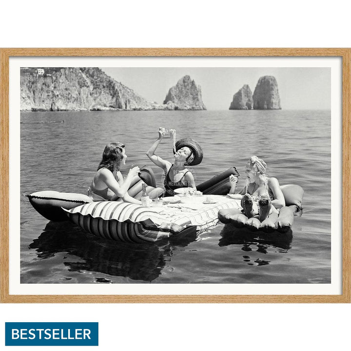 Pasta Off Capri | Italy A4 210 X 297Mm 8.3 11.7 Inches / Framed Print: Natural Oak Timber Print Art